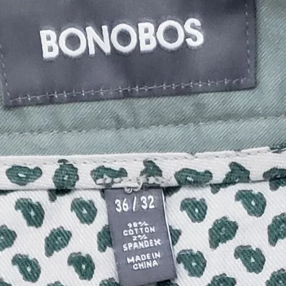 Bonobos Mens Light Green Flat Front Original Slim Chino Pants 36 x 32 - Picture 8 of 9